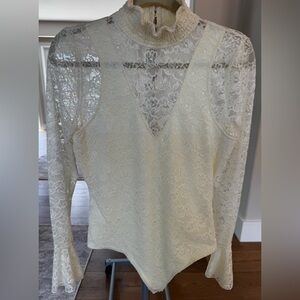 INTERMIX Cream Lace Bodysuit